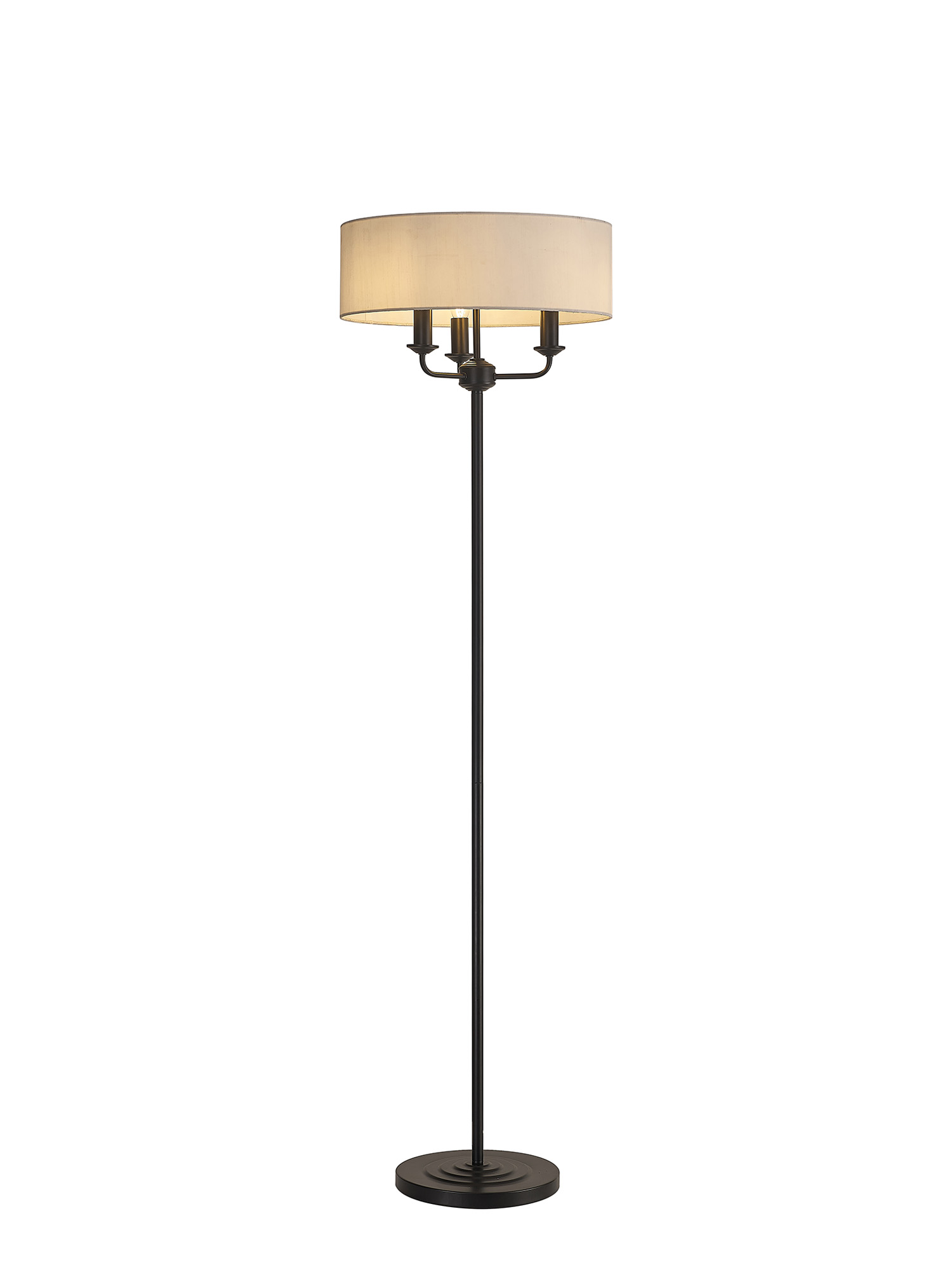 DK1053  Banyan 45cm 3 Light Floor Lamp Matt Black; White